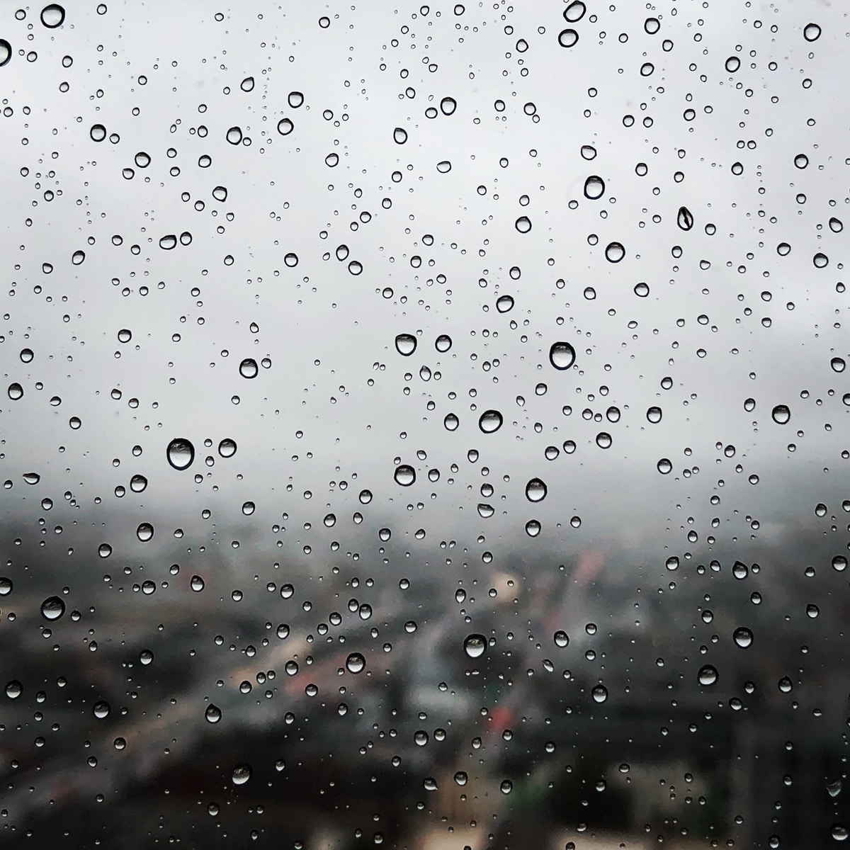 raindrops on clear window